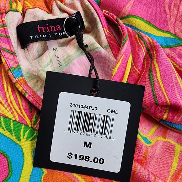 Trina Turk Womens Medium Milan Gingko Halter Floral Maxi Dress NWT - Picture 3 of 8